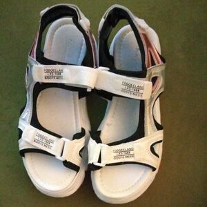 Women's White and Pink Active Sandals